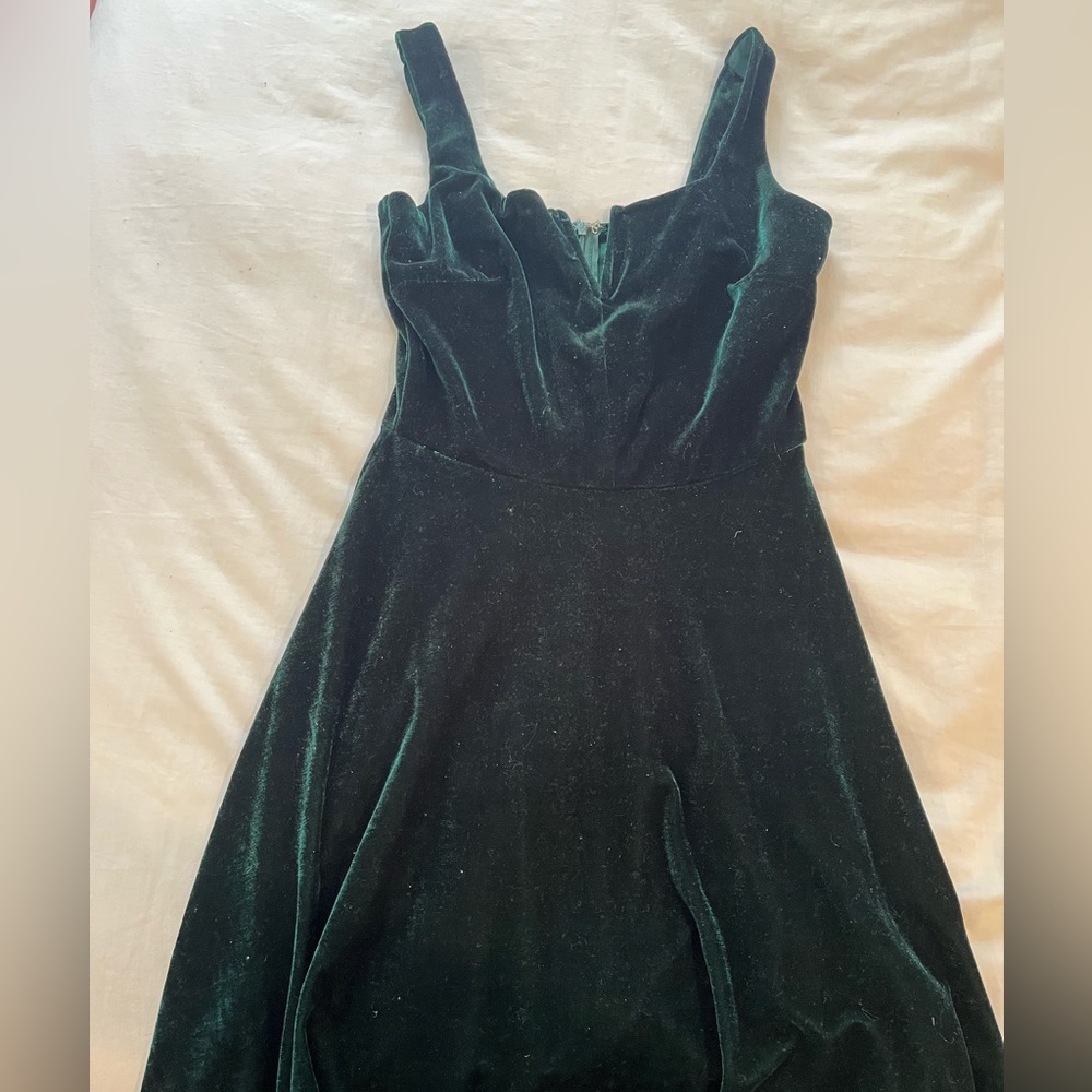 Aqua Green Velvet Mini Dress